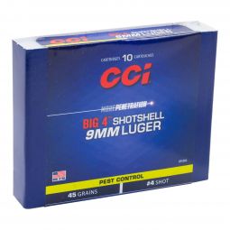 CCI Big 4 Shotshell 9mm Luger #4 Shot Ammunition, 10 Round Box