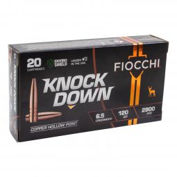 Fiocchi Knock Down 6.5 Creedmoor 120gr. Lead Free Copper Hollow Point Ammunition, 20 Round Box