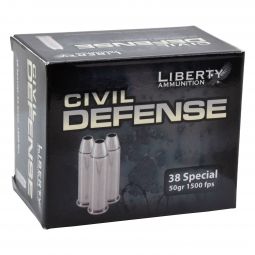 Liberty Ammunition Civil Defense 38 Special 50gr. Ammunition, 20 Round Box