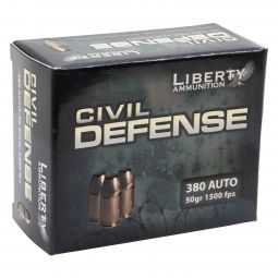 Liberty Ammunition Civil Defense 380 Auto 50gr. Ammunition, 20 Round Box