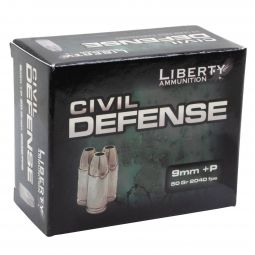 Liberty Ammunition Civil Defense 9mm +P 50gr. Ammunition, 20 Round Box