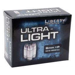 Liberty Ammunition Ultra-Light 9mm +P 50gr. Ammunition, 20 Round Box