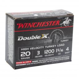 Winchester Double X Turkey 20ga. 3" 1-5/16oz. #4 Shot Ammunition, 10 Round Box