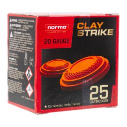 Norma Claystrike 20ga. 2-3/4" 1oz. #8 Shot Ammunition, 25 Round Box