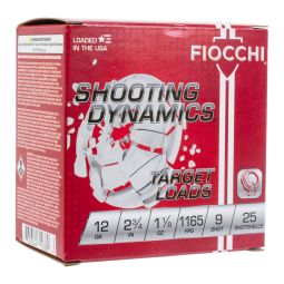 Fiocchi Shooting Dynamics 12ga. 2-3/4" 1-1/8oz. #9 Shot, 25 Round Box