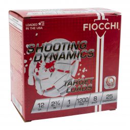 Fiocchi Shooting Dynamics 12ga. 2-3/4" 1oz. #8 Shot, 25 Round Box