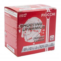 Fiocchi Shooting Dynamics 20ga. 2-3/4" 7/8oz. #7.5 Shot, 25 Round Box