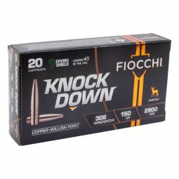 Fiocchi Knock Down .308 Win. 150gr. Lead Free Copper Hollow Point Ammunition, 20 Round Box