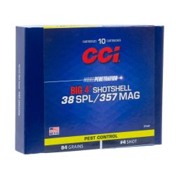 CCI Big 4 Shotshell 38 SPL/357 Mag #4 Shot Ammunition, 10 Round Box