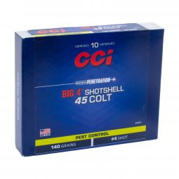 CCI Big 4 Shotshell 45 Colt #4 Shot Ammunition, 10 Round Box