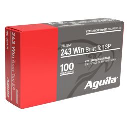 Aguila 243 Win. 100gr. Soft Point Ammunition, 20 Round Box