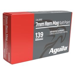 Aguila 7mm Rem Mag 139gr. Soft Point Ammunition, 20 Round Box