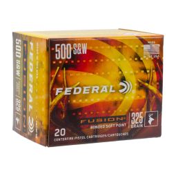 Federal Fusion 500 S&W 325gr. Bonded SP Ammunition, 20 Round Box