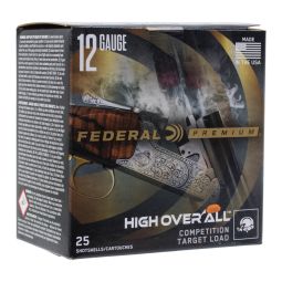 Federal High Over All Competition Target 12ga. 2-3/4'" 1-1/8oz. 2-3/4 Dram #8 Shot, 25 Round Box