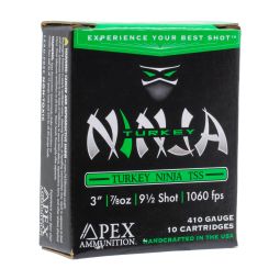 Apex Ammunition Turkey Ninja Tungsten Super Shot, 410ga. 3" 7/8oz. #9.5 Shot, 10 Round Box