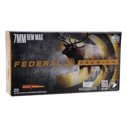 Federal Premium 7mm Rem Mag 160gr. Nosler Partition Ammunition, 20 Round Box