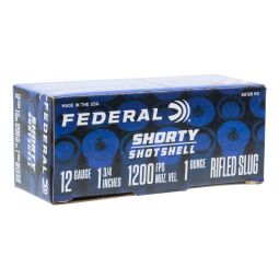 Federal Shorty Shotshells 12ga. 1-3/4" 1oz. Rifled Slug, 10 Round Box