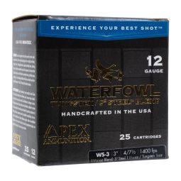 Apex Ammunition Waterfowl, 12ga. 3" 1-1/4oz. #4 Steel / #7.5 TSS Shot, 25 Round Box