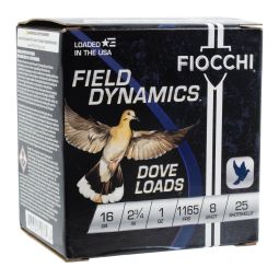 Fiocchi Dove & Quail 16ga. 2-3/4" 1oz. #8 Shot, 25 Round Box