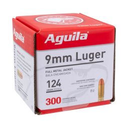 Aguila 9mm 124gr. FMJ Ammunition, 300 Round Box