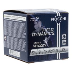 Fiocchi High Velocity .410ga. 3" 11/16oz. #9 Shot, 25 Round Box