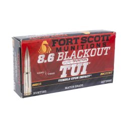 Fort Scott Munitions 8.6 Blackout 285 GR TUI Solid Copper, 20 Rounds