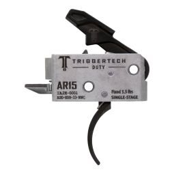 TriggerTech Duty Single Stage AR-15 Trigger, Black Curved Trigger