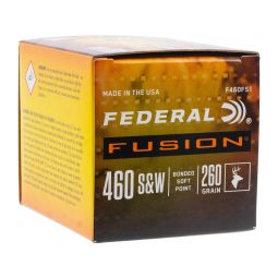 Federal Fusion 460 S&W 260gr. Bonded SP Ammunition, 20 Round Box