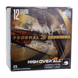 Federal High Over All Competition Target 12ga. 2-3/4'" 1-1/8oz. 3 Dram #7.5 Shot Ammuntion, 25 Rnd