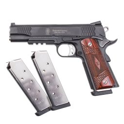 Smith & Wesson 1911 E Series Tactical .45 ACP Pistol, 5" Barrel Wood Grip 8 Round Mags x3, Pre-Owned