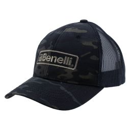 Benelli Logo Hat, Black Multicam/Black Mesh