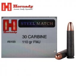 Hornady Steel Match 30 Carbine 110gr. FMJ Ammunition 50 Round Box