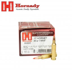 Hornady Superformance 17 Hornet 20gr. V-Max Ammunition 25 Round Box