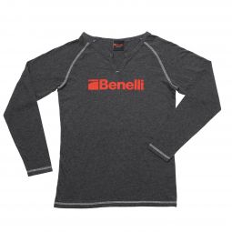 Benelli Logo Womans Long Sleeve T-Shirt, Charcoal Heather