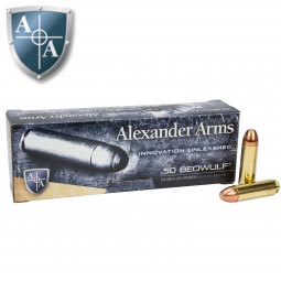 Alexander Arms 50 Beowulf 335gr. Flat Point Ammunition, 20 Round Box