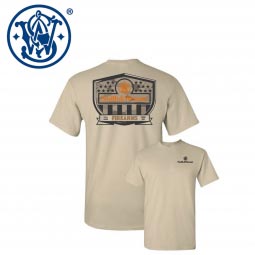 Smith & Wesson Stars and Stripes Shield T-Shirt, Desert Sand