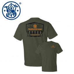 Smith & Wesson Stars and Stripes Shield T-Shirt, Dark Green