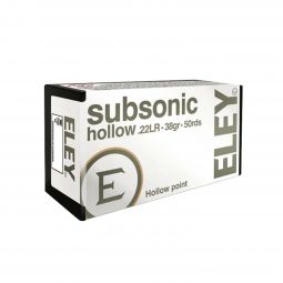 Eley Hollow Point .22LR 38gr. Subsonic Ammunition, 50 Round Box