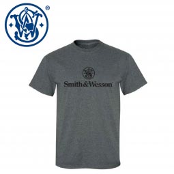 Smith & Wesson Stacked Logo T-Shirt, Charcoal Heather