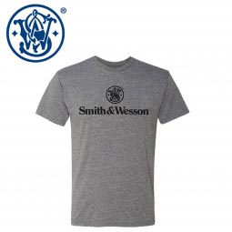 Smith & Wesson Stacked Logo T-Shirt, Nickel Heather