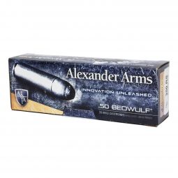 Alexander Arms 50 Beowulf 350gr. Round Shoulder Ammunition, 20 Round Box