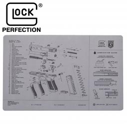 Glock Bench Mat Gen5, Gray Neoprene with Exploded Parts View