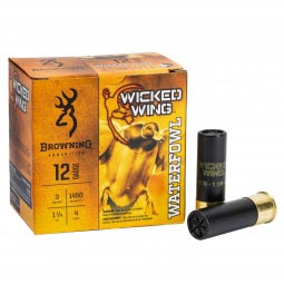 Browning Wicked Wing 12ga. 3" 1-1/4oz #4 Steel Shot Ammunition, 25 Round Box