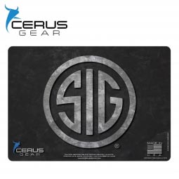 Cerus Gear Distressed Sig Sauer Logo 12"x17" ProMat, Black