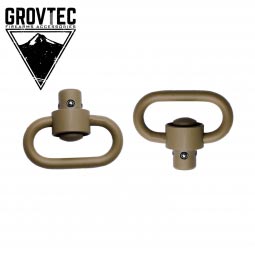 GrovTec Heavy Duty Push Button Swivels, 1.25" Loop, Flat Dark Earth