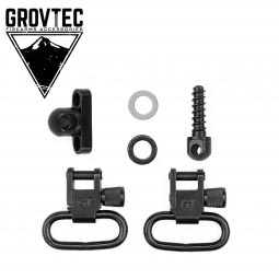 GrovTec Side by Side Shotgun Locking Swivel Set, 1" Loops, Black