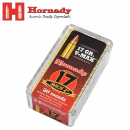 Hornady 17 Mach 2, 17gr. V-Max Ammunition, 50 Round Box