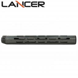 Lancer Systems AR-15 Carbon Fiber Handguard, Round w/ Standard Cooling Slots, 15" Extra Long