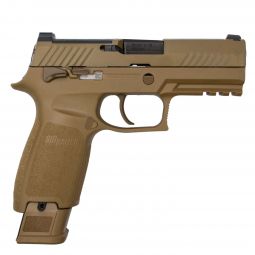 Sig Sauer P320 M18 Commemorative Pistol, 9mm, (1) 17 Round Mag, (2) 21 Round Mags, Coyote LIMITED