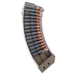 US Palm AK30R Magazine, 7.62x39mm 30 Round, Clear Poly w/FDE Baseplate